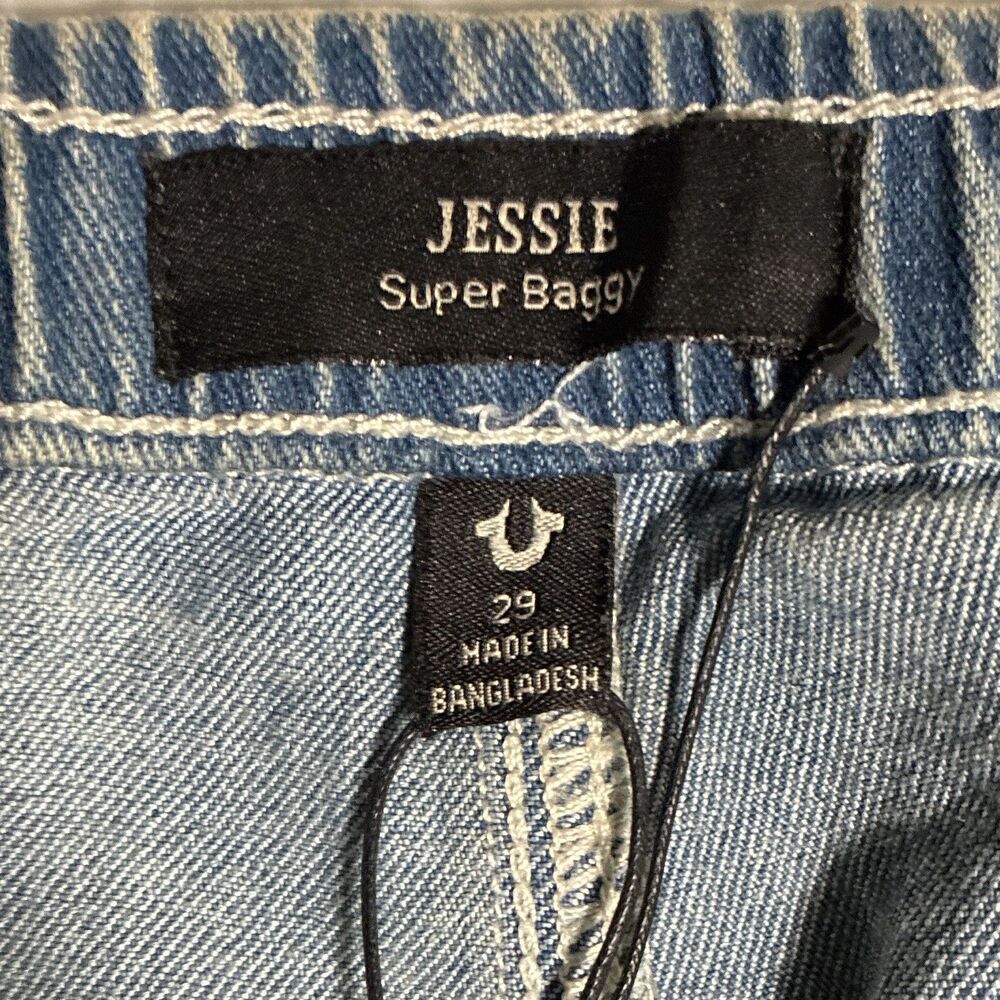 NEW True Religion Cargo Jeans Jessie Super Baggy Big T Drawstring Wide Leg 29 - Picture 14 of 16